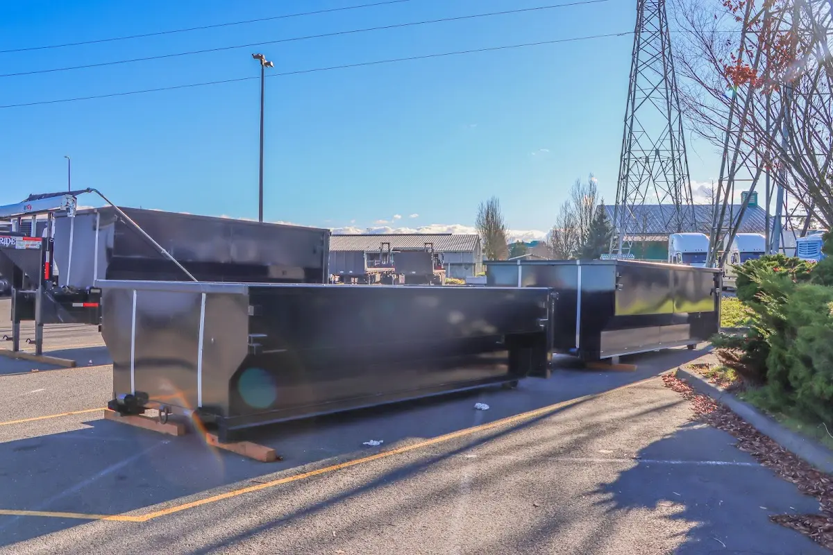 Roll-off dumpster ready for waste disposal at job site for Estate Cleanout Dumpster Rental in West Park